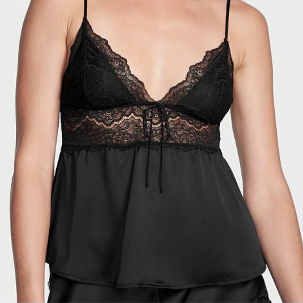 Victoria’s Secret - Stretch Lace Satin Cami - Navy Blue. Never been worn! XS